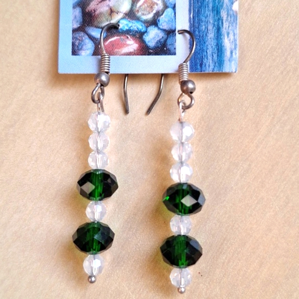 Swarvoski C Beaded Dangling Earrings
